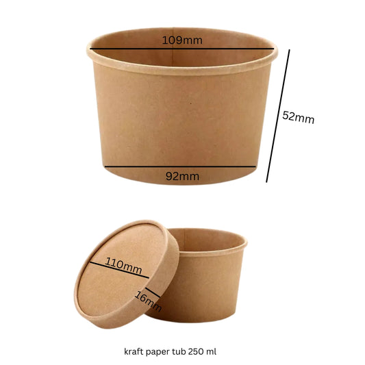 Paper Tub 250 ml Kraft 300 GSM Bottom