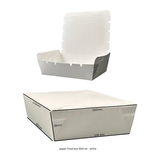 Paper Food Box RT 500 ML White 330 GSM